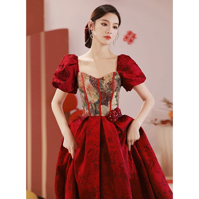 【2枚購入で 3oo円OFF】ドレス花嫁は結婚式の宴会のために家に帰り女性のための婚約宴会のために家に帰ります秋と冬の小さな人のための赤いドレス 【2枚購入で 3oo円OFF】ドレス花嫁は結婚式の宴会のために家に帰り女性のための婚約宴会のために家に帰ります秋と冬の小さな人のための赤いドレス