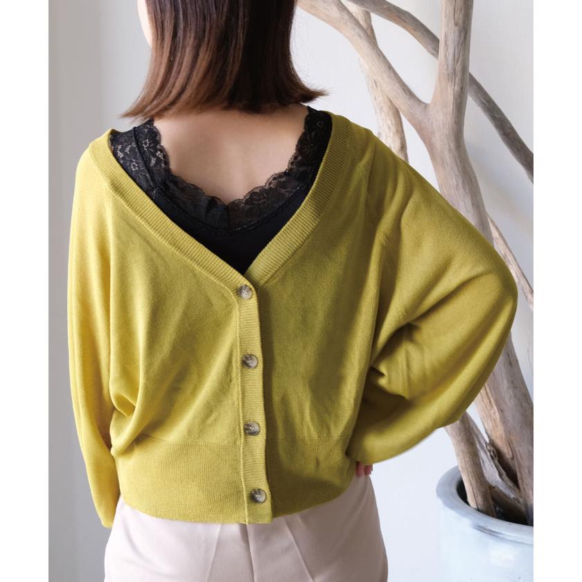 【迅速出荷】販売最低価 ! 2wayシアーカーディガン ニット レディース 春 夏 秋 長袖 サマーニット ぽわん袖 コンパクト ショート丈 羽織り