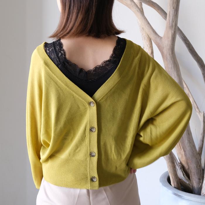 【迅速出荷】販売最低価 ! 2wayシアーカーディガン ニット レディース 春 夏 秋 長袖 サマーニット ぽわん袖 コンパクト ショート丈 羽織り