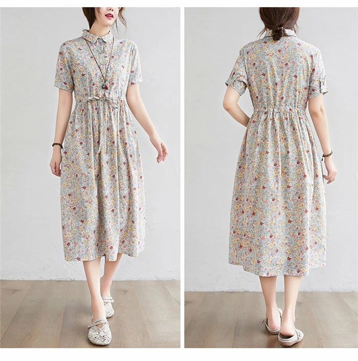 レディース 夏 ロングワンピース 花柄 半袖 ミモレ丈ワンピース マキシ丈ワンピ 綿混 大きいサイズ 体型カバー 涼しい カジュアル オシャレ レディース 夏 ロングワンピース 花柄 半袖 ミモレ丈ワンピース マキシ丈ワンピ 綿混 大きいサイズ 体型カバー 涼しい カジュアル オシャレ