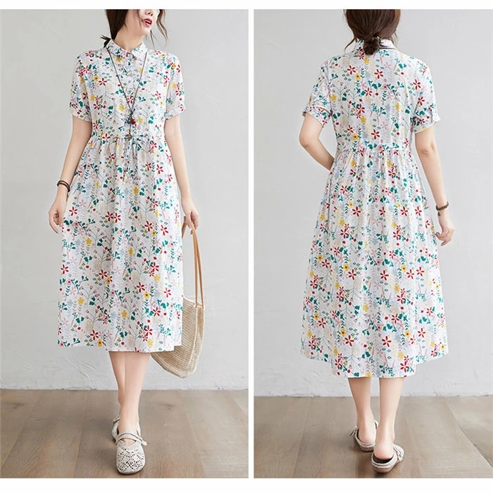 レディース 夏 ロングワンピース 花柄 半袖 ミモレ丈ワンピース マキシ丈ワンピ 綿混 大きいサイズ 体型カバー 涼しい カジュアル オシャレ レディース 夏 ロングワンピース 花柄 半袖 ミモレ丈ワンピース マキシ丈ワンピ 綿混 大きいサイズ 体型カバー 涼しい カジュアル オシャレ