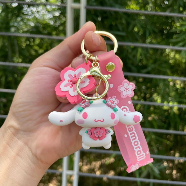 超かわいいキーホルダー 犬 桜色 ピンク ワンちゃん型キーホルダー
