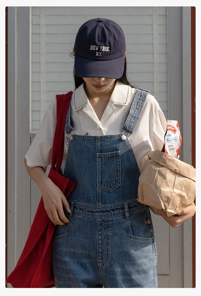 エッグタルト キューバンカラー 半袖 カジュアル 刺繍