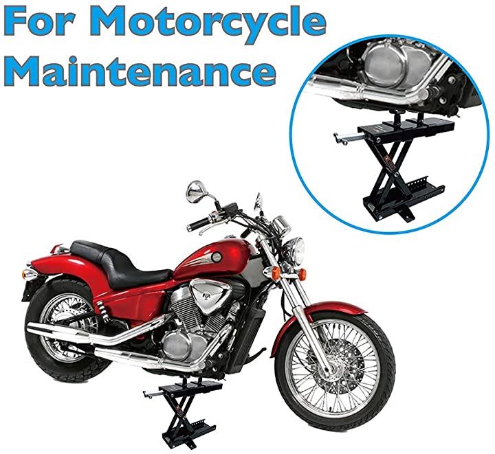 ジャッキ バイクジャッキ バイクリフト リフトジャッキ 耐荷重550kg ハンドル付き(ブラック)_6