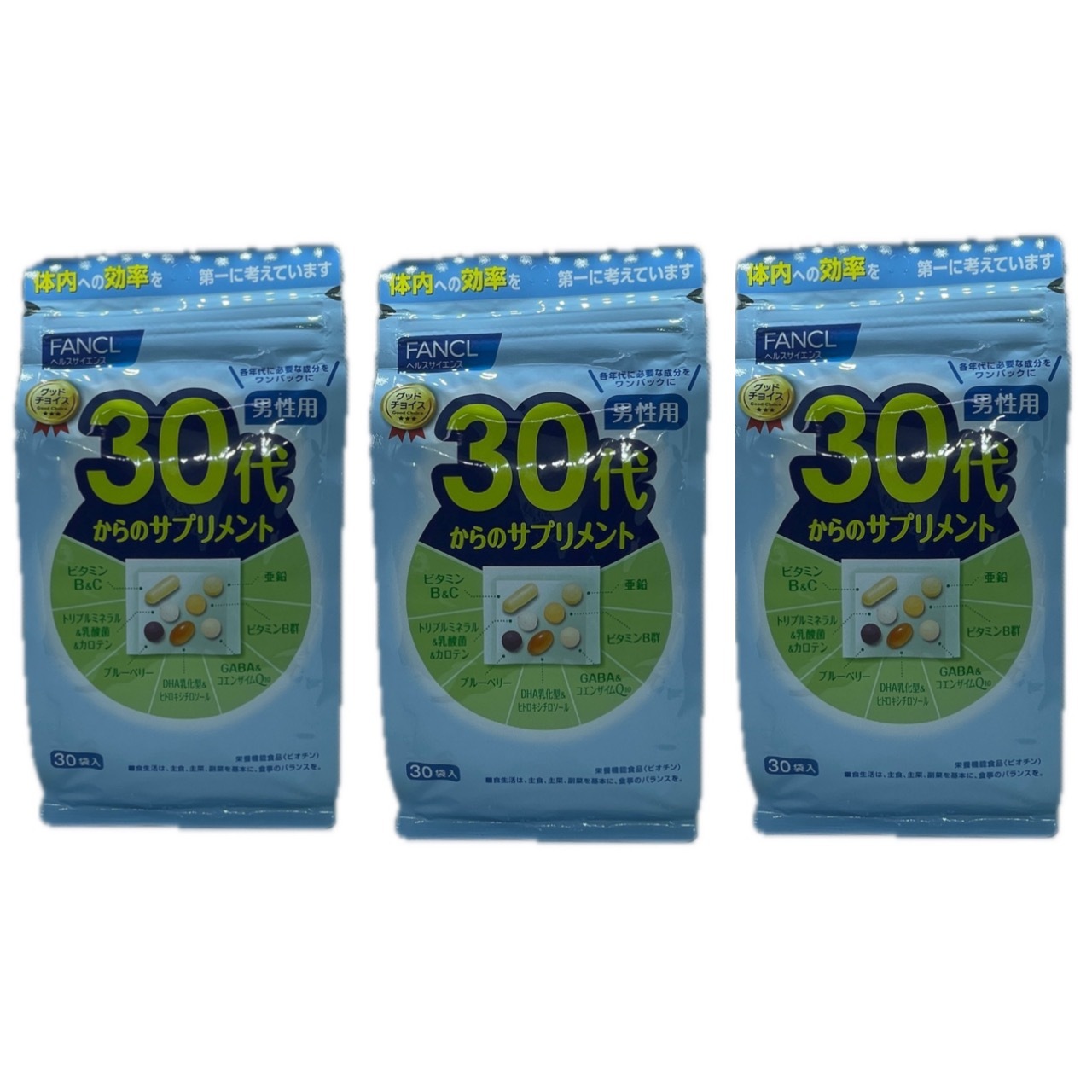 メガ割 30代からのサプリメント女性or男性用 約45-90日分／30袋入*3