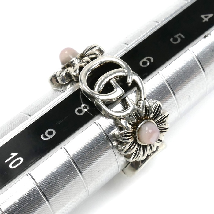 GUCCI グッチ フラワー リング GG シルバー 925 H000 GUCCI グッチ シルバー925 ダブルG フラワー リング・指輪 527394 7号