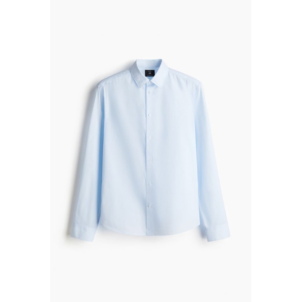 H&M イージーケアスリムフィットシャツ ライトブルー H&M イージーケアスリムフィットシャツ ライトブルー