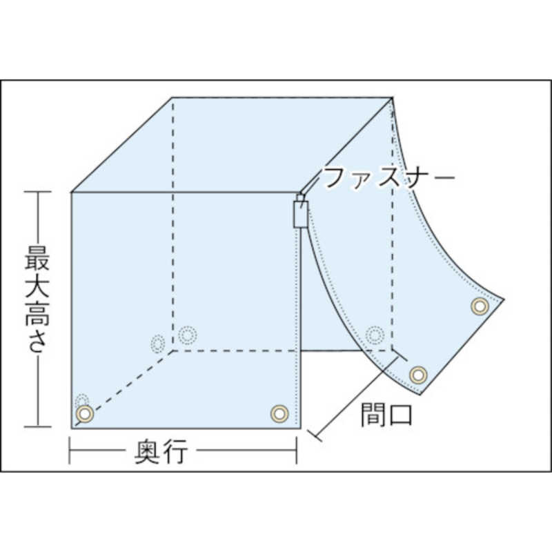 トラスコ中山　パレットカバー 1100X900X1500 ブルー　P19B