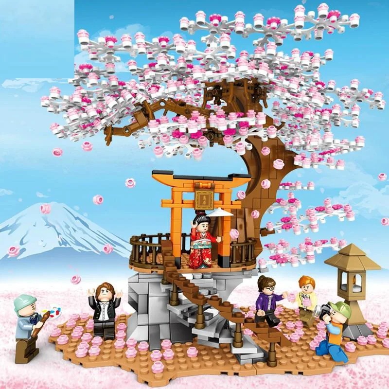 ブロック互換 レゴ 互換品 レゴ桜神社鳥居ライト付き 花見 A互換品クリスマス プレゼント ギフト 誕生日