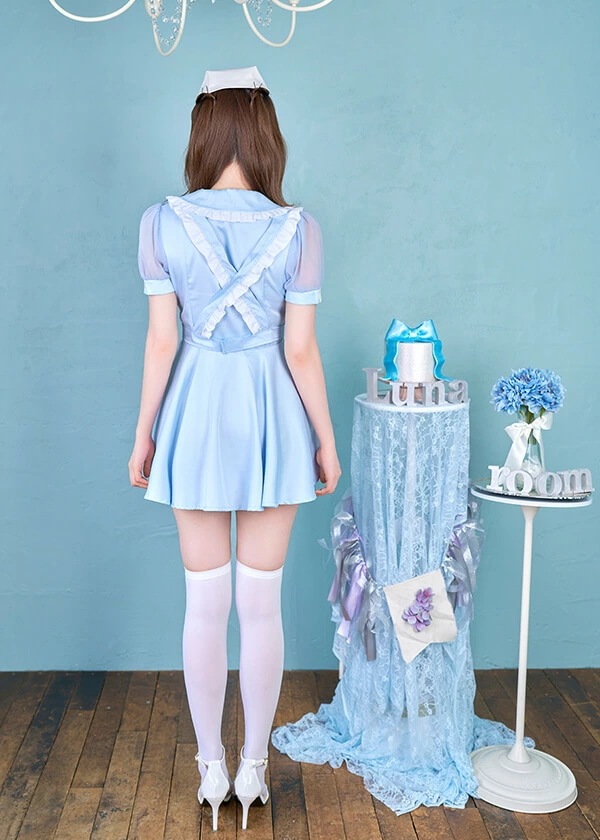 マリームーン デビルハーネスナース コスプレ ブルー 水色 即日発送】デビルハーネスナース《ハロウィンコスプレ9点セット