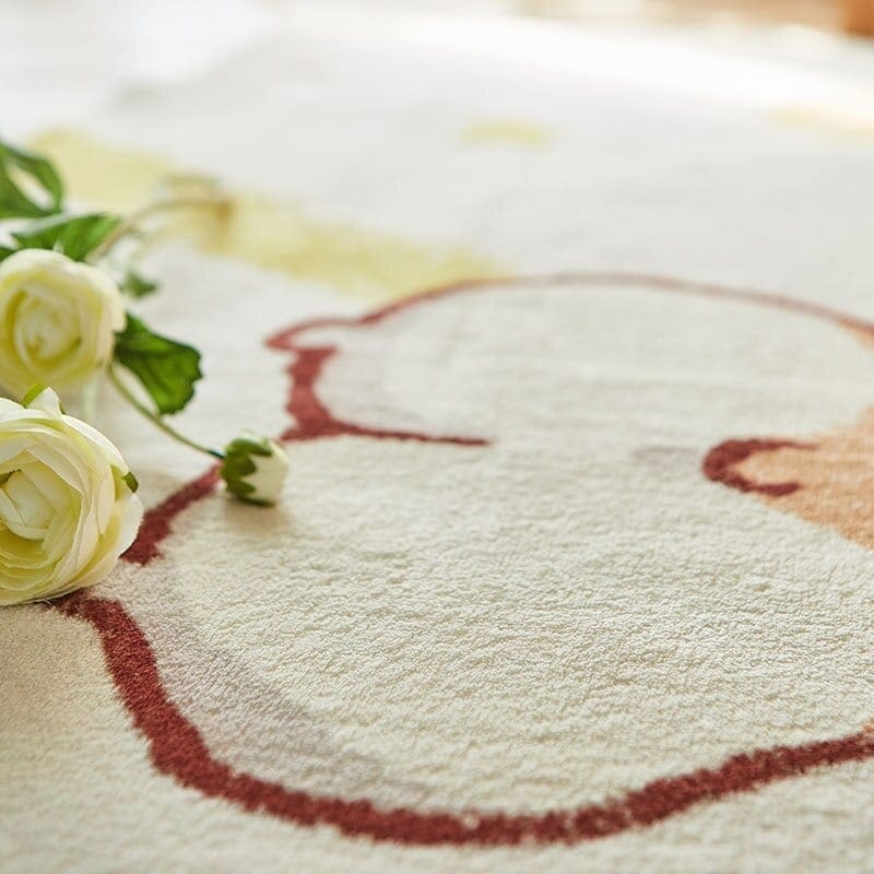 韓国デイジー バスマット カーペット 玄関マット 滑り止め付 マット