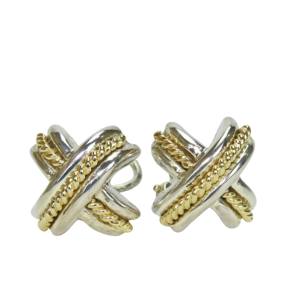 中古 イヤリング シグネチャー シルバー925 K18YG 約8.6g シルバー ゴールド アクセサリー かわいい レディース 女性 中古 イヤリング シグネチャー シルバー925 K18YG 約8.6g シルバー ゴールド アクセサリー かわいい レディース 女性