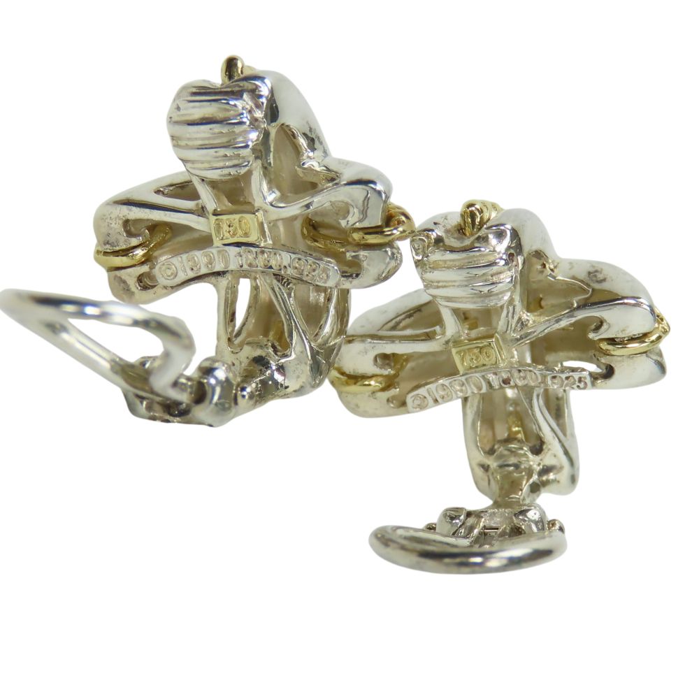 中古 イヤリング シグネチャー シルバー925 K18YG 約8.6g シルバー ゴールド アクセサリー かわいい レディース 女性 中古 イヤリング シグネチャー シルバー925 K18YG 約8.6g シルバー ゴールド アクセサリー かわいい レディース 女性