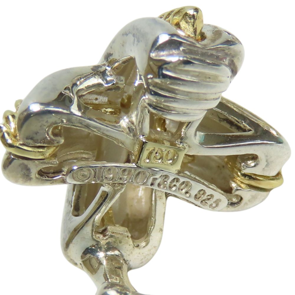 中古 イヤリング シグネチャー シルバー925 K18YG 約8.6g シルバー ゴールド アクセサリー かわいい レディース 女性 中古 イヤリング シグネチャー シルバー925 K18YG 約8.6g シルバー ゴールド アクセサリー かわいい レディース 女性