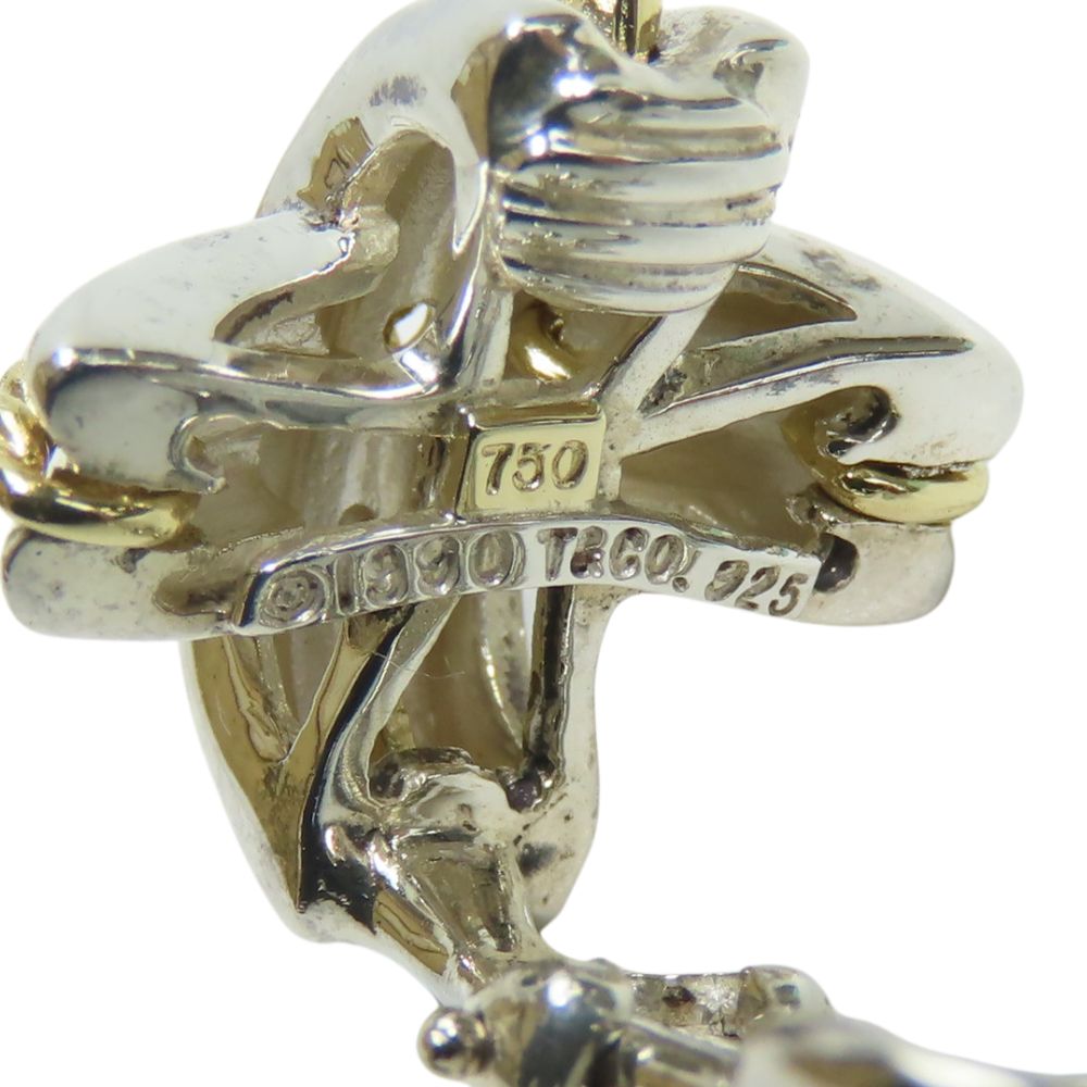 中古 イヤリング シグネチャー シルバー925 K18YG 約8.6g シルバー ゴールド アクセサリー かわいい レディース 女性 中古 イヤリング シグネチャー シルバー925 K18YG 約8.6g シルバー ゴールド アクセサリー かわいい レディース 女性