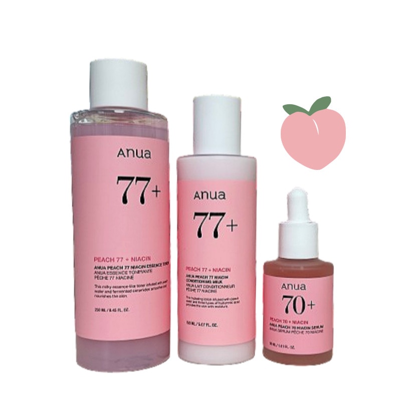 Anua アヌア スキンケア5点セット 美容液 化粧水 韓国コスメ まとめ売り Qoo10] アヌア [スキンケアセット] 桃 化粧水 250