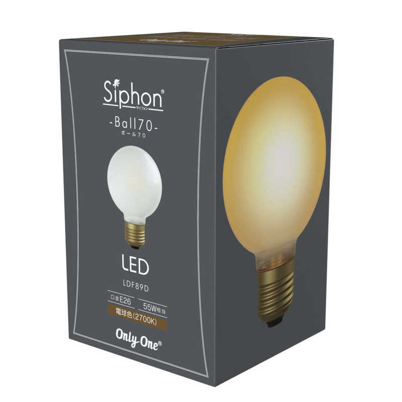 ビートソニック　LED電球　ボール70　フロスト Siphon [E26 /ボール電球形 /50W相当 /電球色 /1個 /全方向タイプ]　LDF89D