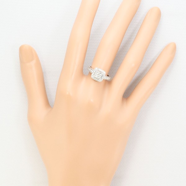 K14 14金 WG ホワイトゴールド リング 指輪 9.5号 ダイヤ ジュエリー 中古 K14 14金 WG ホワイトゴールド リング 指輪 9.5号 ダイヤ ジュエリー 中古