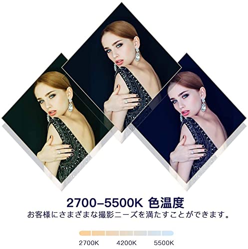 Ayutong LEDリングライト 18インチ 55W 2800-6000K 省エネ 480個の高輝度LED 3色調光モード リングライト カメラ写真ビデオ用照明セット 2mライトスタンド 女優ライト