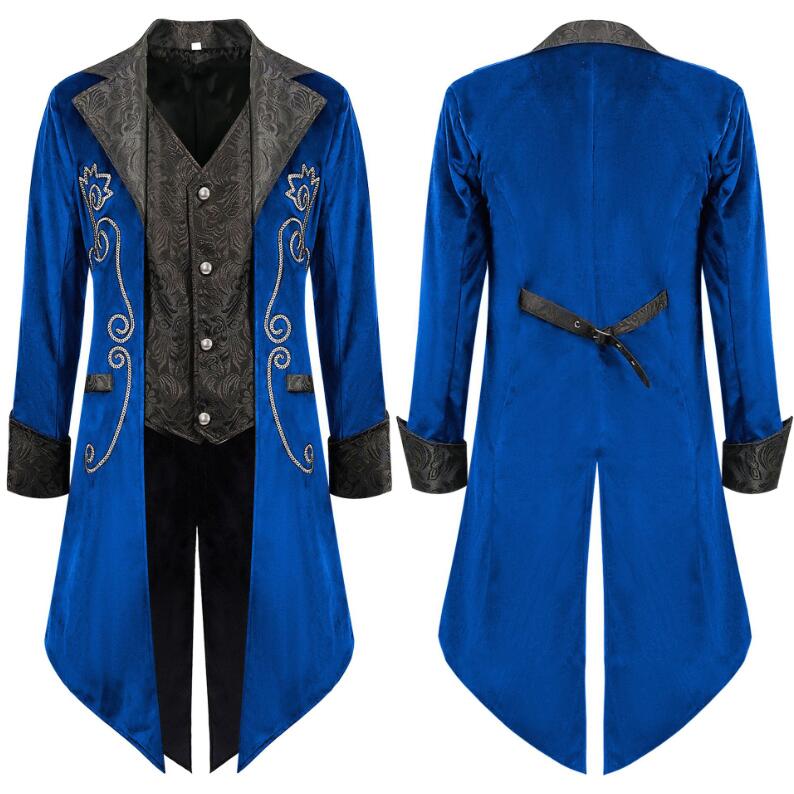 燕尾服 メンズロングジャケット 大人用コスチューム 舞台衣装 中世紀欧 王子様 伯爵 貴族コスプレ 吸血鬼 ステージ衣装 ハロウィンコスチューム ハロウィンパーティー 舞台劇 学園祭 お芝居 舞台衣裳