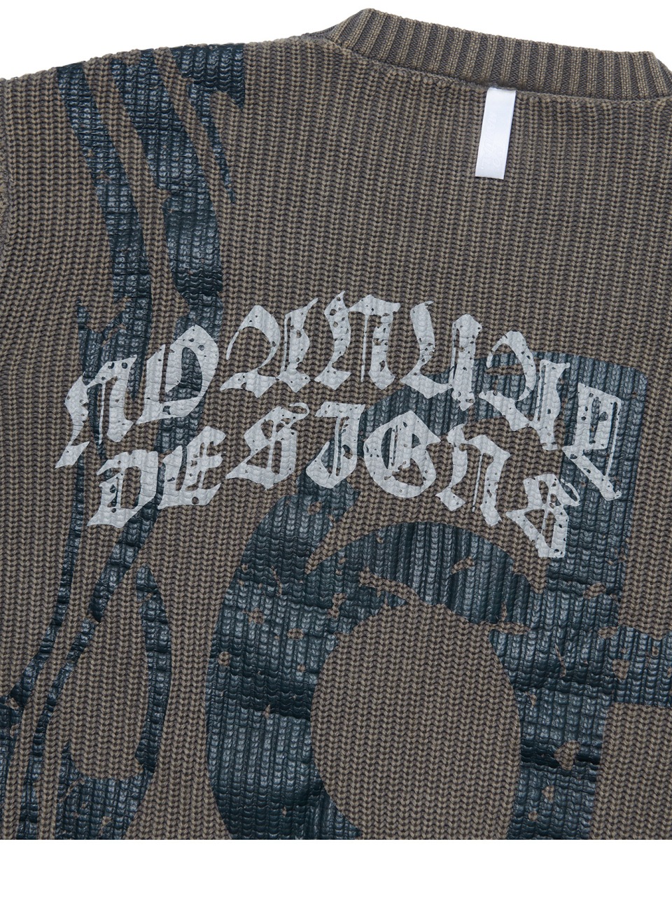 【NOMANUAL】OVERDYED TRIBAL KNIT SWEATER NOMANUAL】OVERDYED TRIBAL KNIT SWEATER