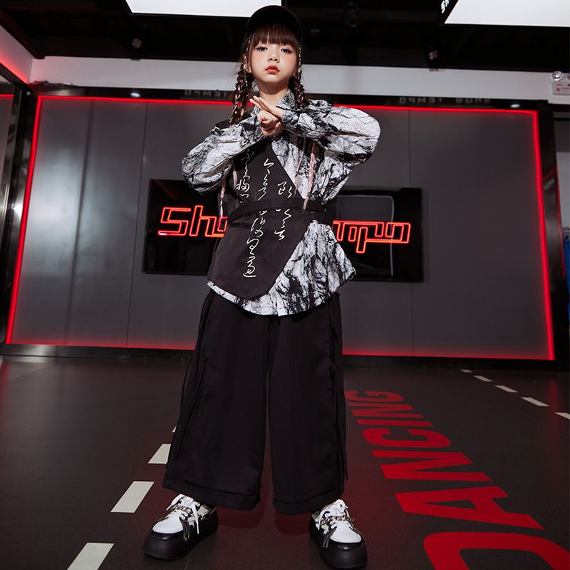子供の中国風の出演服の男の子のヒップホップの街のダンスの服のhiphop国潮のスーツの女の子のショーの服装 子供の中国風の出演服の男の子のヒップホップの街のダンスの服のhiphop国潮のスーツの女の子のショーの服装