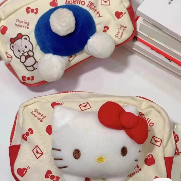 Qoo10] サンリオ ハローキティ立体 韓国 ペンケース ぬい