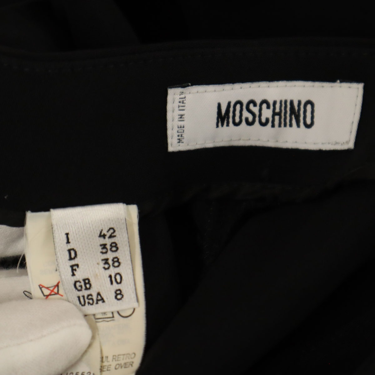 イタリア製 シルクブレンド ロングパンツ 42 ブラック レディース 古着