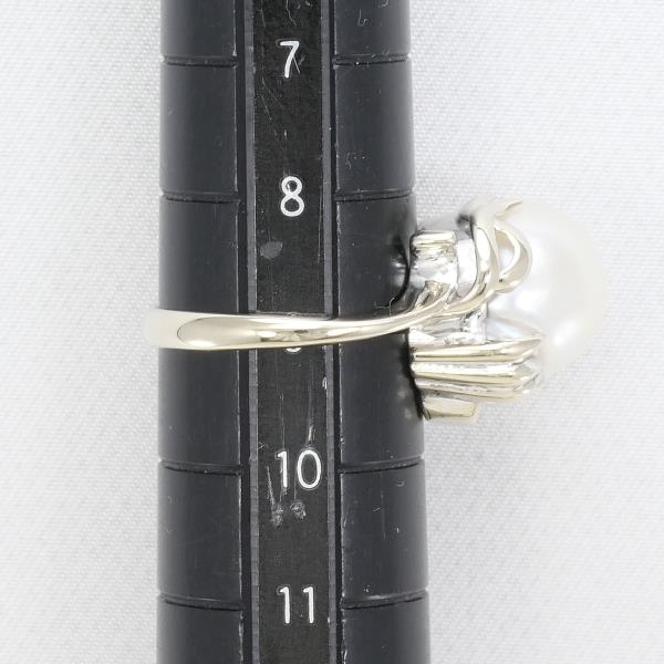 K14 14金 WG ホワイトゴールド リング 指輪 9号 パール 約11mm