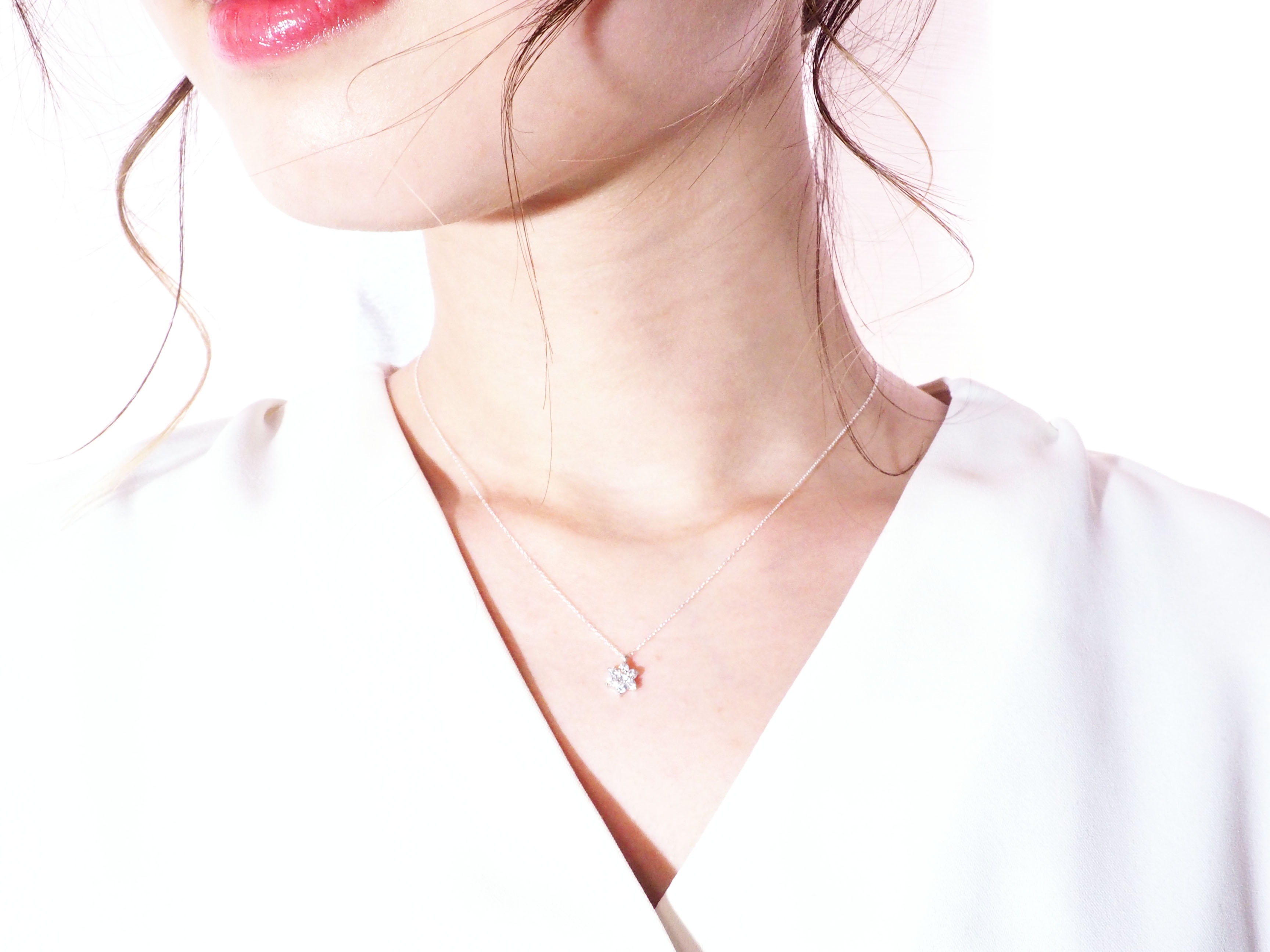 プラチナ製 ダイヤモンド ネックレス 国内生産品 厳選 pt850 ( 刻印有 ジュエリー