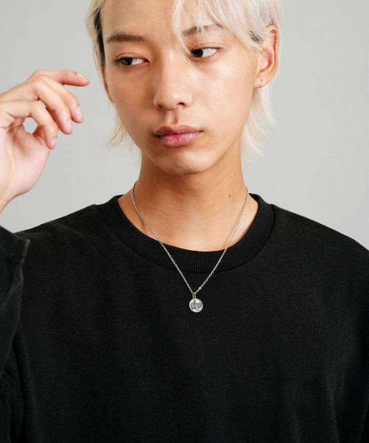 ネックレス メンズ ウナ＆ライオンコインネックレス サージカルステンレス316L LH-03NE0505 ステンレス アレルギーフリー 【ネコポス】