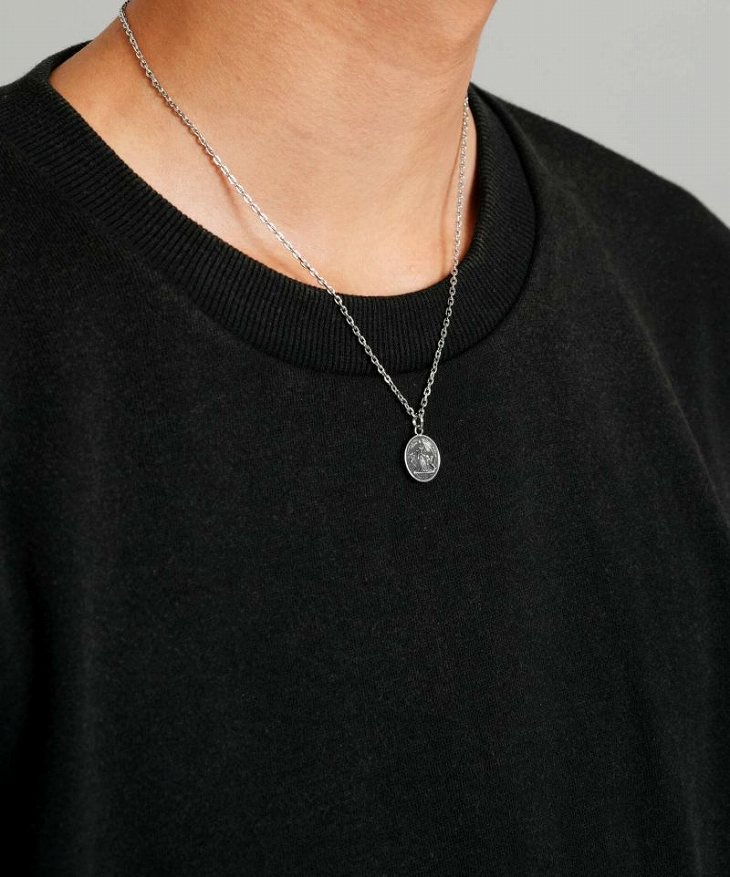 ネックレス メンズ ウナ＆ライオンコインネックレス サージカルステンレス316L LH-03NE0505 ステンレス アレルギーフリー 【ネコポス】