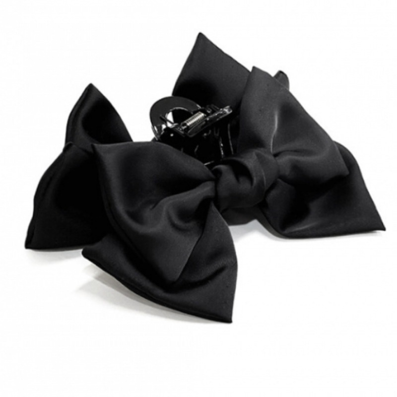 キンダベイビーダブルブラックリボンヘアクロー