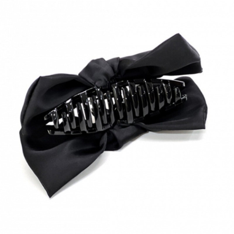 キンダベイビーダブルブラックリボンヘアクロー