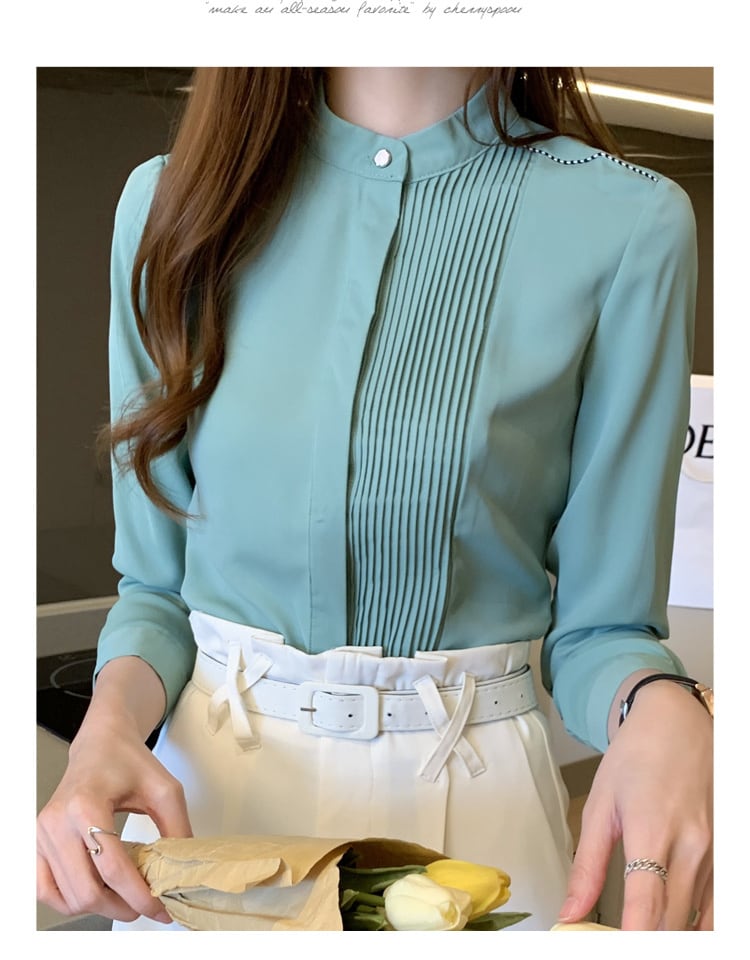 トップス ブラウス カットソー 袖あり 長袖 プリーツ 切り替えデザイン サテン かわいい 大人可愛い きれいめ シンプル 大人 上品 おしゃれ 大人可愛い 大人女子 無地 春 夏 秋 10代 20代