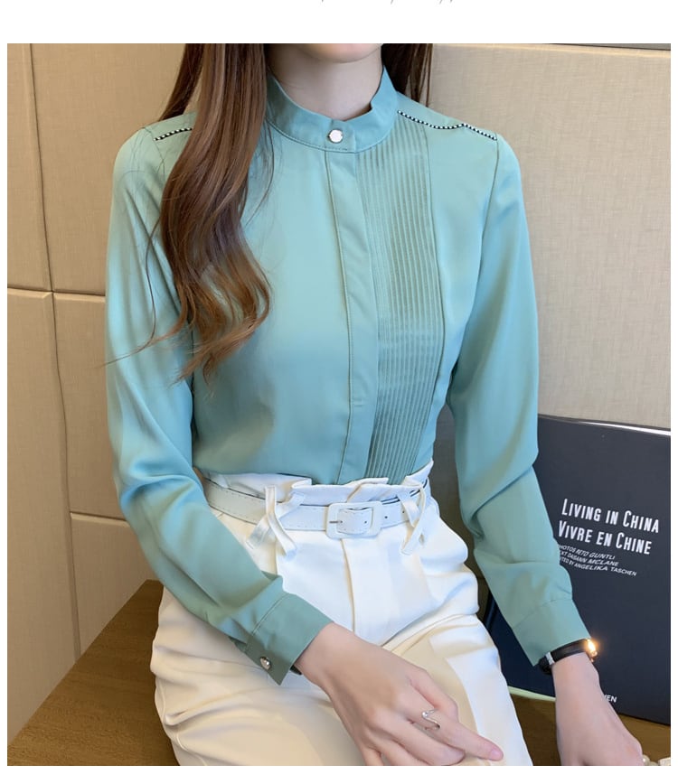 トップス ブラウス カットソー 袖あり 長袖 プリーツ 切り替えデザイン サテン かわいい 大人可愛い きれいめ シンプル 大人 上品 おしゃれ 大人可愛い 大人女子 無地 春 夏 秋 10代 20代