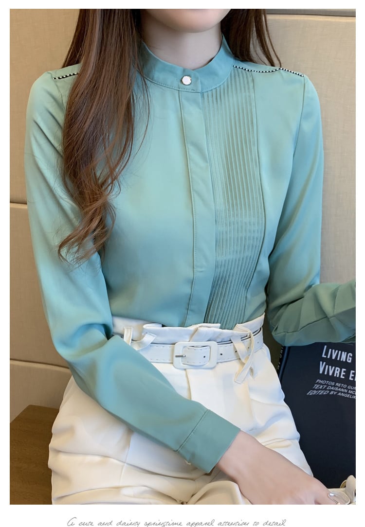 トップス ブラウス カットソー 袖あり 長袖 プリーツ 切り替えデザイン サテン かわいい 大人可愛い きれいめ シンプル 大人 上品 おしゃれ 大人可愛い 大人女子 無地 春 夏 秋 10代 20代
