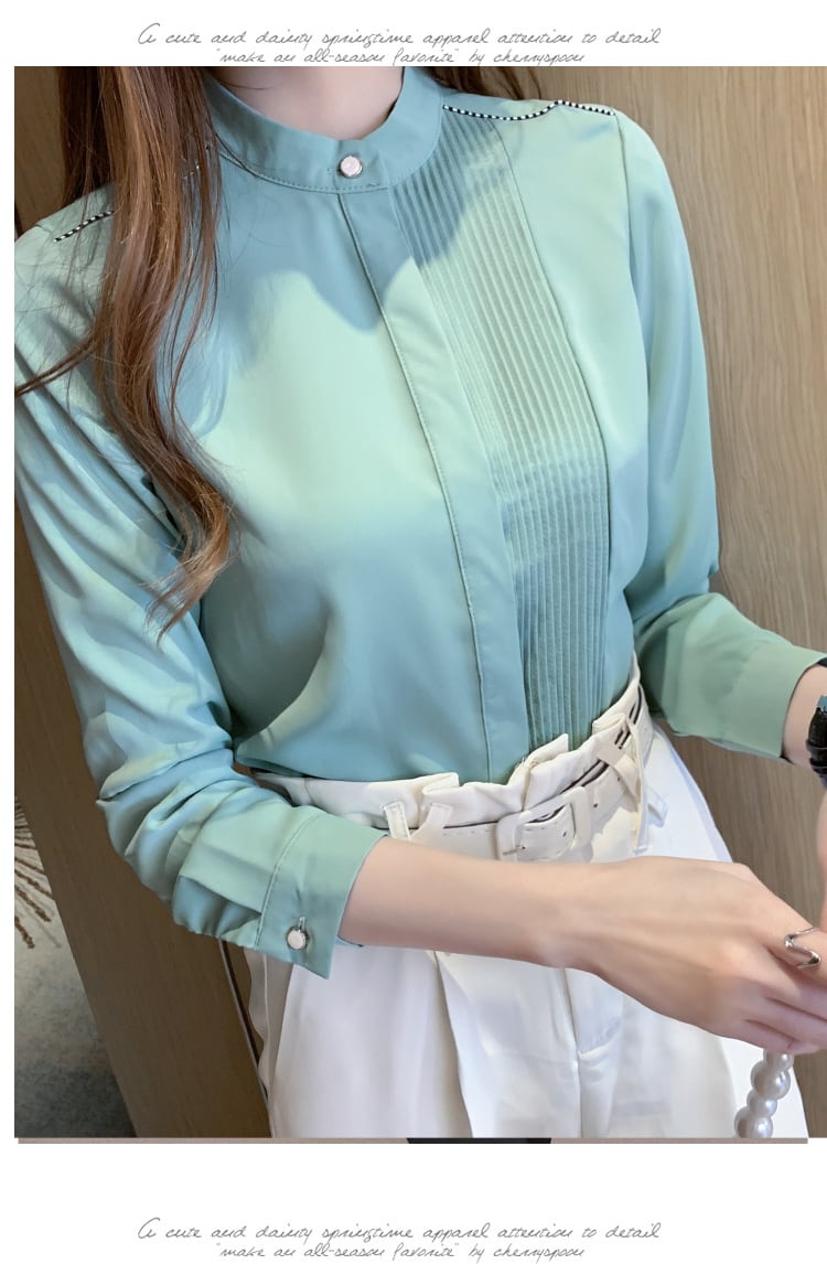 トップス ブラウス カットソー 袖あり 長袖 プリーツ 切り替えデザイン サテン かわいい 大人可愛い きれいめ シンプル 大人 上品 おしゃれ 大人可愛い 大人女子 無地 春 夏 秋 10代 20代