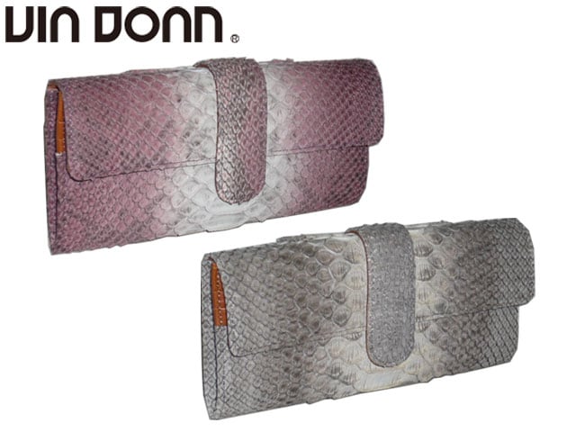 Viadoan ヴィアドアン グランデシルキー ヘビ革 牛革 長財布 406 via45