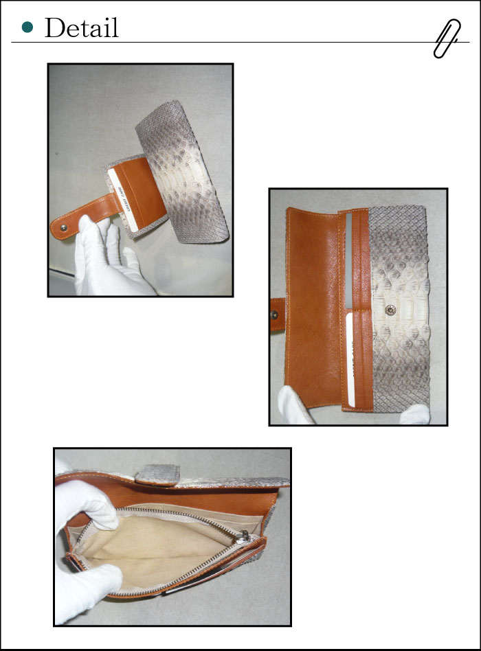 Viadoan ヴィアドアン グランデシルキー ヘビ革 牛革 長財布 406 via45