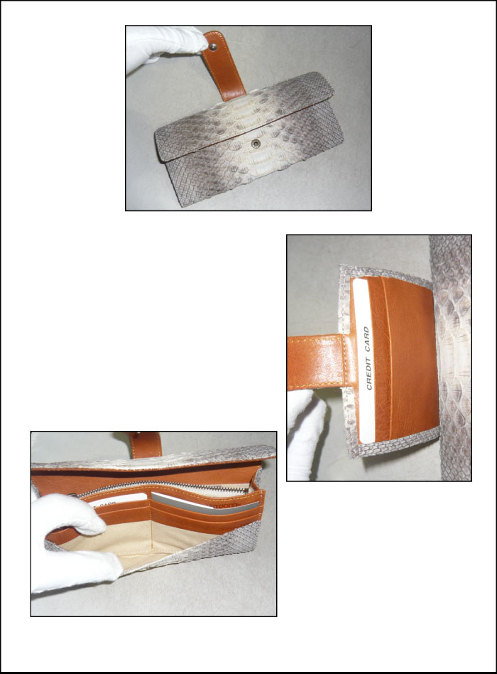 Viadoan ヴィアドアン グランデシルキー ヘビ革 牛革 長財布 406 via45