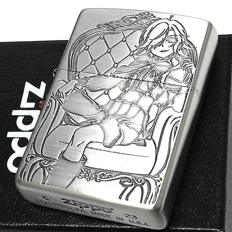 ZIPPO ライター モニカ スパイ教室 アニメ Monika ジッポ シルバー 両面加工 可愛い 彫刻 キャラクター 銀 かわいい レディース メンズ プレゼント ギフト