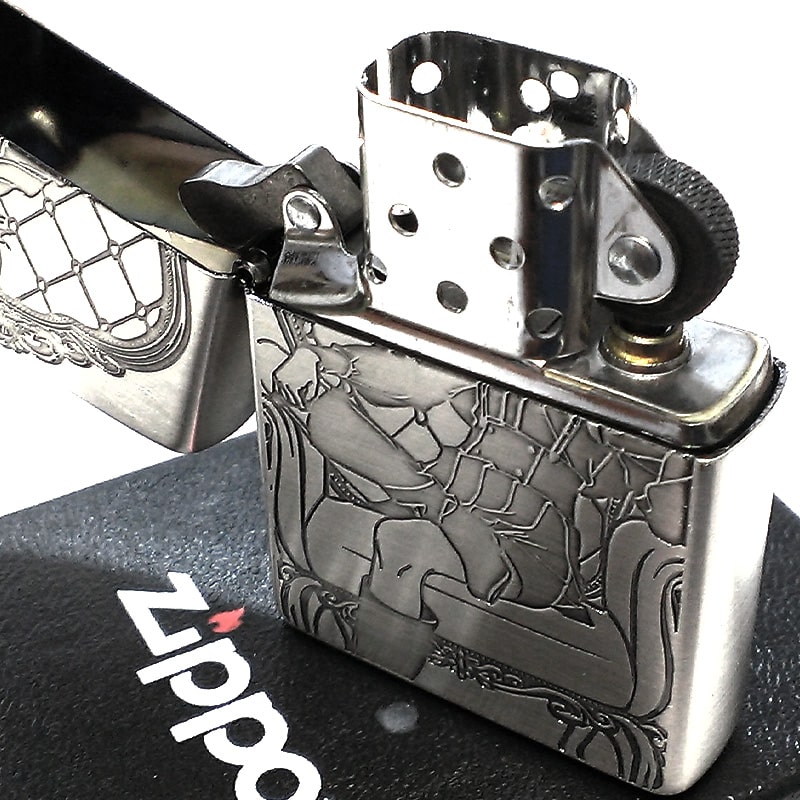 ZIPPO ライター モニカ スパイ教室 アニメ Monika ジッポ シルバー 両面加工 可愛い 彫刻 キャラクター 銀 かわいい レディース メンズ プレゼント ギフト