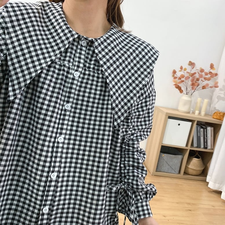 2color ビッグカラーブラウス デザインブラウス ビッグカラーシャツ セーラー襟 2color ビッグカラーブラウス デザインブラウス ビッグカラーシャツ セーラー襟