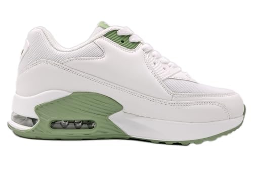 [モズ] 撥水 スニーカー エアークッションソール レースアップ レディース 運動靴 スポーツ 通気性 22.5cm～25cm 対応 9502491 ミント 23.5 cm 3E