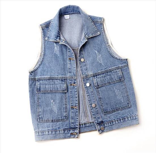 ベスト アウター デニムベスト ジャケット レディース 袖なし ポロ襟 無地 切り替えデザイン 春 秋 レギュラー丈 チョッキ 前開き シングルブレスト ノースリーブ かわいい きれいめ ワイルド 大