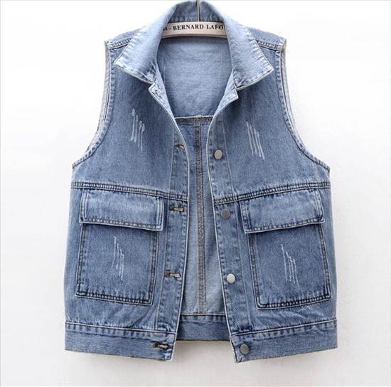 ベスト アウター デニムベスト ジャケット レディース 袖なし ポロ襟 無地 切り替えデザイン 春 秋 レギュラー丈 チョッキ 前開き シングルブレスト ノースリーブ かわいい きれいめ ワイルド 大