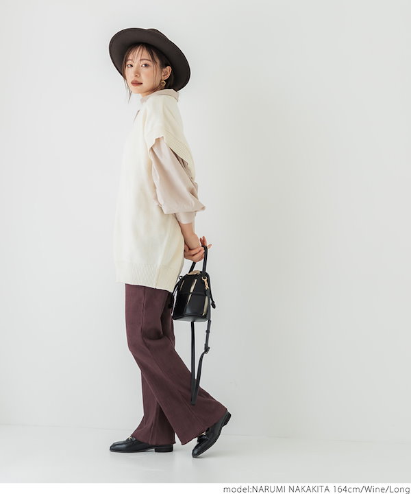 Qoo10] coca セール プリーツパンツ レディース フレ