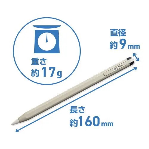 ミヨシ STP-A02／WH iPad専用タッチペン 高感度タイプ 傾きセンサー搭載 ホワイト STPA02／WH