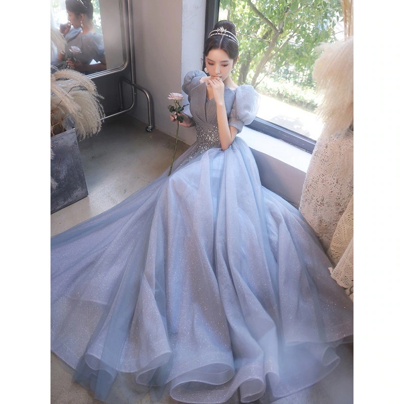 パーティードレス人気 2025新作 おしゃれ 高級感 結婚式ワンピース 演奏会 ドレス 気質 ウェディングドレス 花嫁ロングドレス 卒業式 成人式 ワンピース